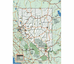Preview of Nevada State vector road map.