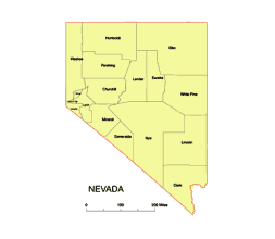 Preview of Nevada county vector map.ai, pdf, eps, wmf, cdr, pptx, jpg file