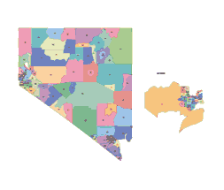 Preview of Nevada state zip code vector map
