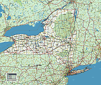 New York state county map with background image.