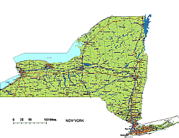Your-Vector-Maps.com New York State vector road map