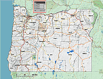 Oregon state vector county map. Illustrator CS version. 11 MB