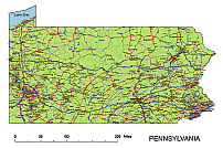 Pennsylvania road map.