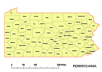 Pennsylvania county vector map.ai, pdf, cdr, eps, wmf, eps, pptx, jpg