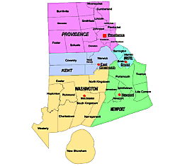 Your-Vector-Maps.com Counties and municipalities of Rhode Island state