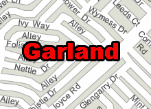 Garland city, Texas, vector map. 10 MB. CS5 version