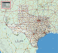 Vector graphic of Texas counties. 11 MB