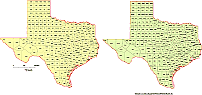Your-Vector-Maps.com Texas county map.ai, pdf, cdr, eps, wmf, eps, pptx, jpg