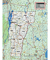 Vermont state county map with jpg background image.12 MB