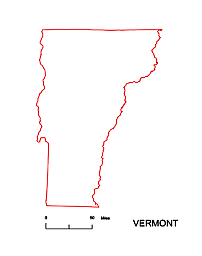 Vermont State free outline map