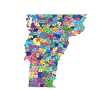 Vermont zip code vector map