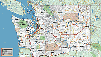 Vector county map of Washington state. 23 MB
