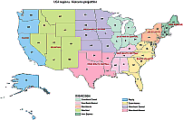 Your-Vector-Maps.com USA regions - divisions on vector map Mercator projection