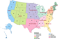 USA regions vector map
