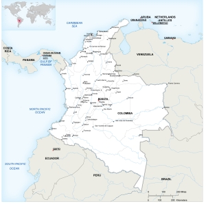 Printable map of colombia