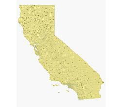 California simple 5 digit zip code map