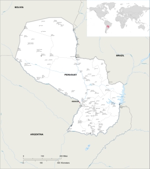 Paraguay map, vector based