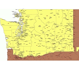 Airports map of Washington state