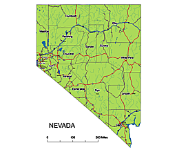 Nevada state highway map