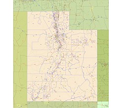 Utah zip code vector map