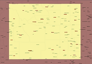 Your-Vector-Maps.com Airports map of Wyoming state