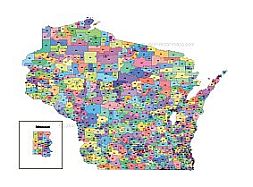 Wisconsin State 5 Digit Postal Code Lossless Scalable AI PDF Map For US WI Zip2 Jpg