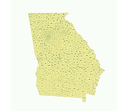 Preview of Georgia State zip codes on vector map