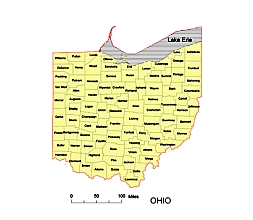 Your-Vector-Maps.com County vector map of Ohio state ai, pdf, eps, wmf, cdr, pptx, jpg file