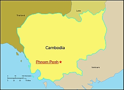 Cambodia free vector contour map