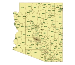Arizona PDF zip code map