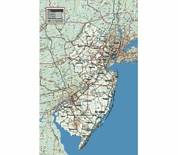 Vector county map of New Jersey.