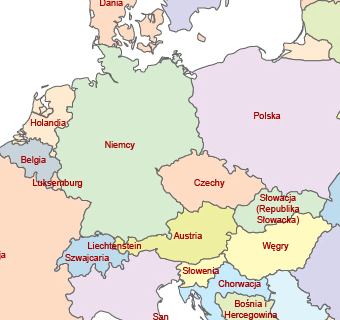 The countries of the Earth in Polish
