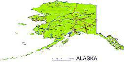 Your-Vector-Maps.com Preview of Alaska State vector road map.