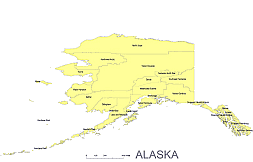 Preview of Alaska borough (county) vector map.