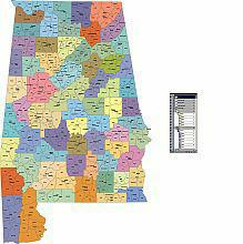 Alabama subdivision vector map