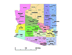 Preview of Arizona county subdivisions vector map
