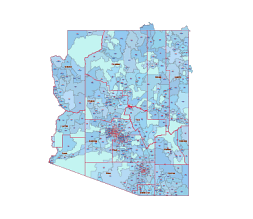 Arizona zip codes boundary map