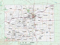 Colorado vector county map, with jpg background image 9MB