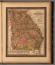 Georgia old map. 1849. Non vector map. 1571 x 1859 px image.