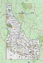 Idaho map with jpg image. 17 MB
