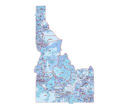 Iowa zip code map, digital file