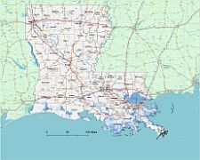 Map of Louisiana Cities and Roads