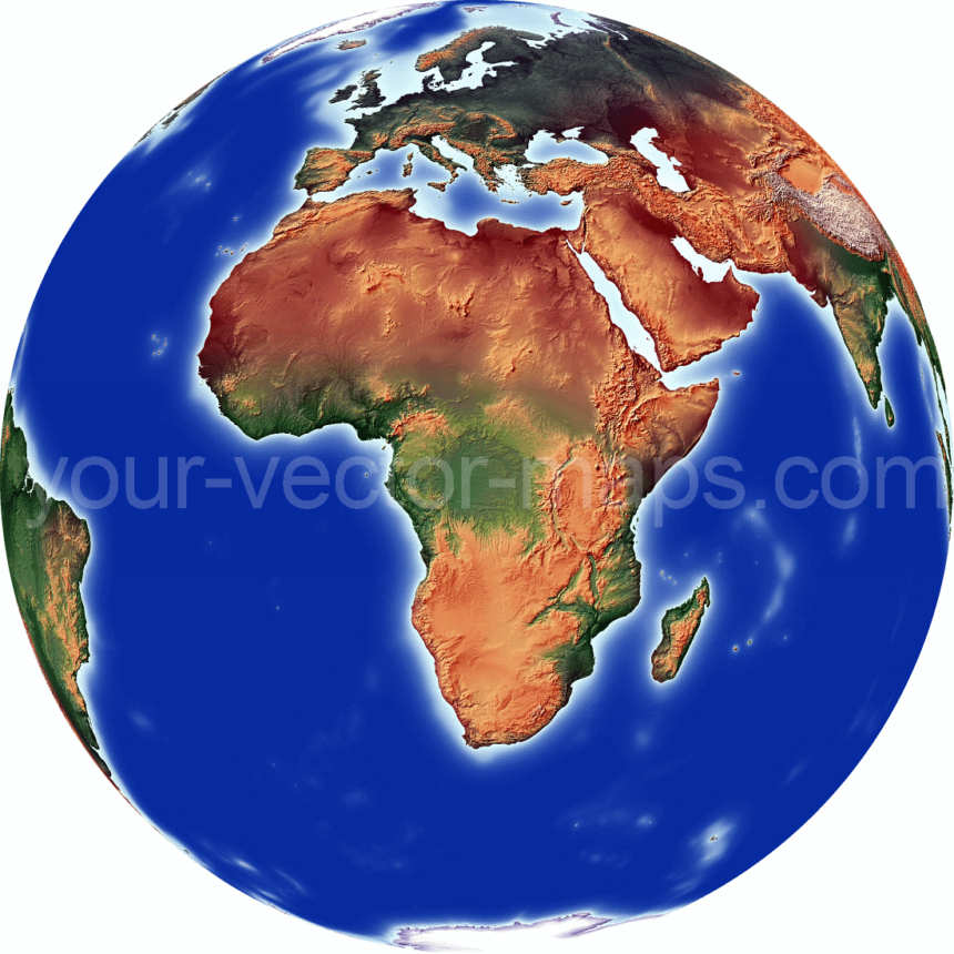 Earth form Space. Africa centered