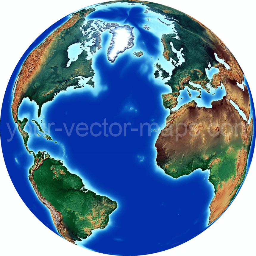 Atlantic Ocean centered Earth image