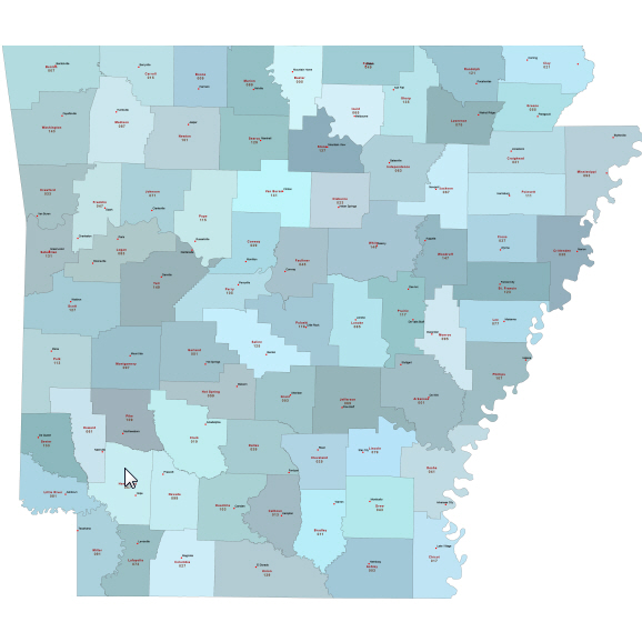 Most accurate Illustrator map of Arkansas counties