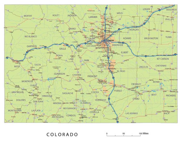 Unlock Your Creativity with a Colorful Colorado Road Network Map!