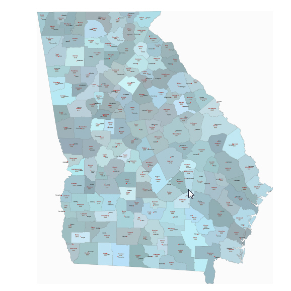 Most accurate Illustrator map of GA counties