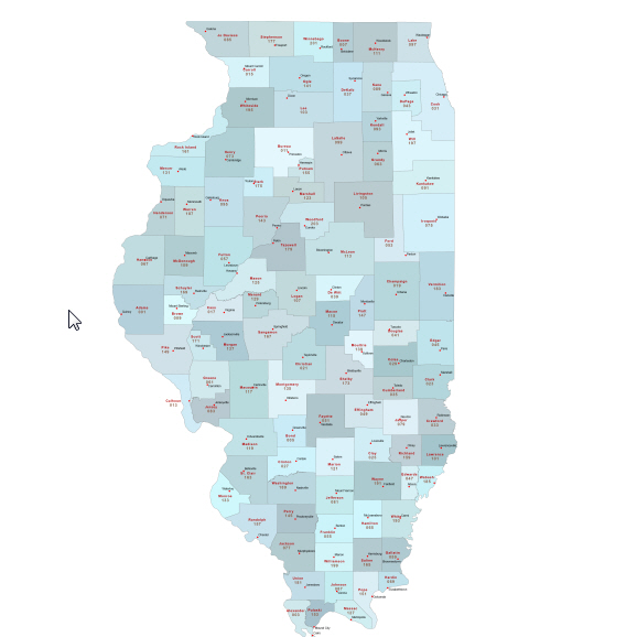 Most accurate Illustrator county map of Illinois