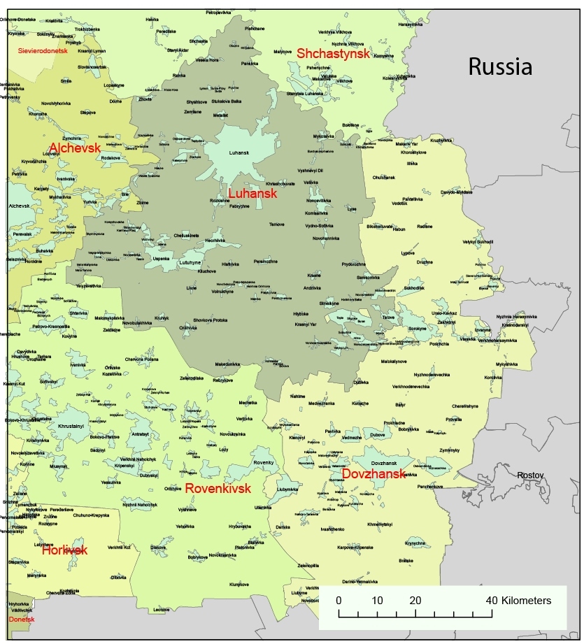 Your-Vector-Maps.com Luhansk dictrict in Luhansk region