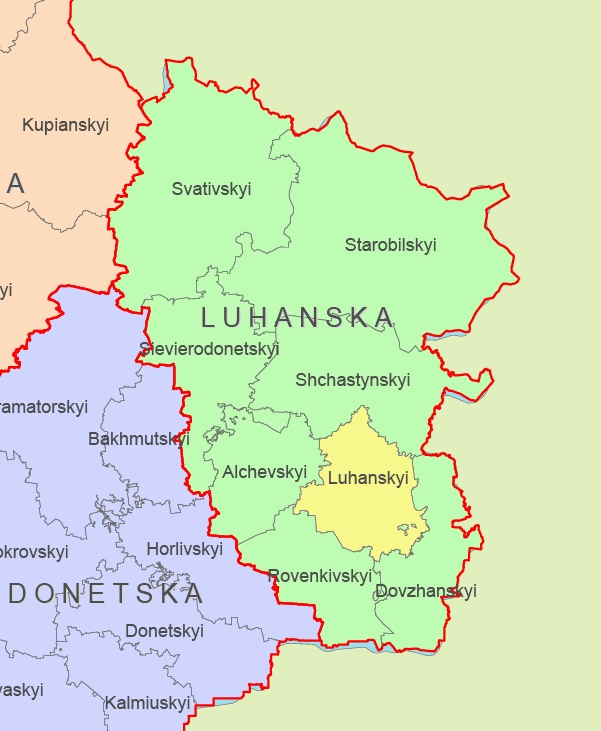 Your-Vector-Maps.com Luhanskyi raion (district) in Luhansk region